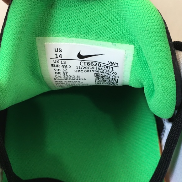 Nike React Infinity Black Green Golf Shoes 14 men main image 8